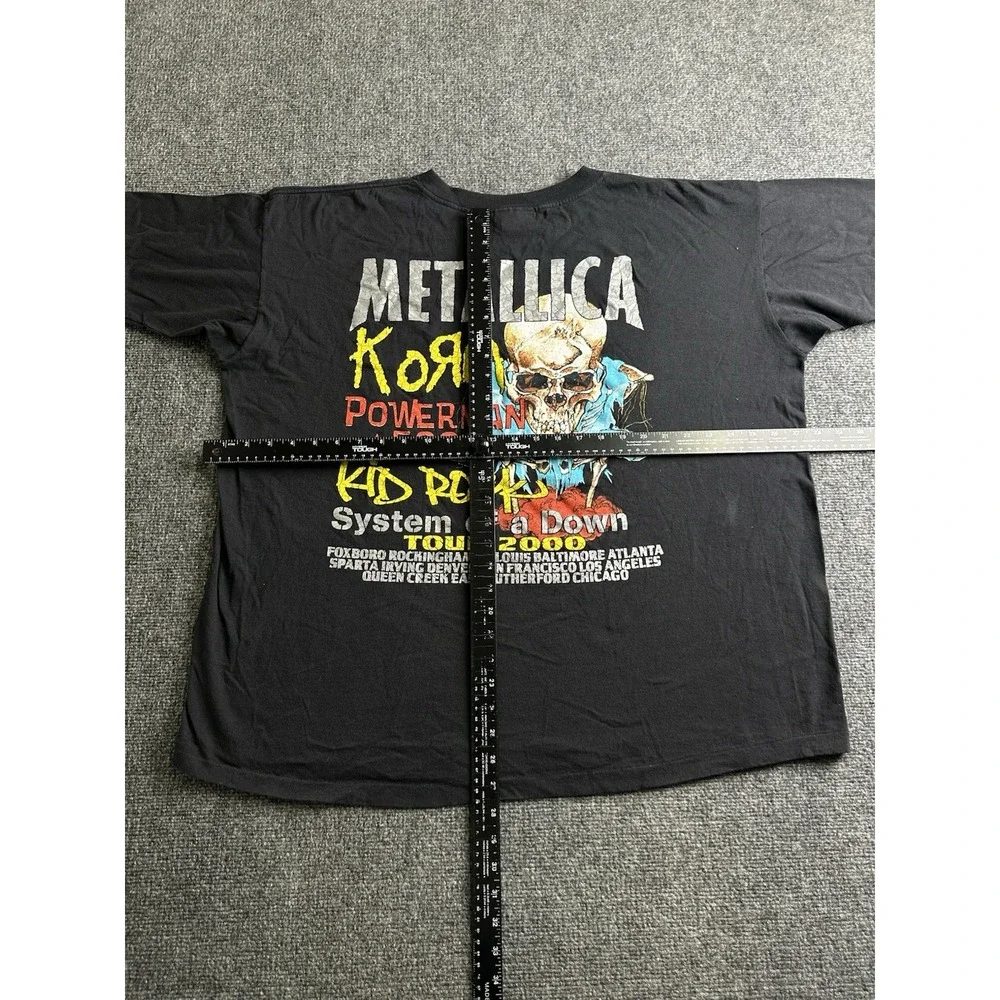 Mens 2000 Summer Sanitarium Tour Metallica Korn T-Shirt Made in USA, Size 2XL
